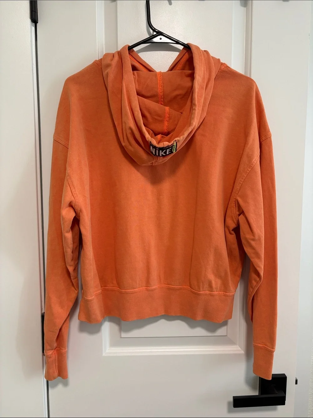 Nike Orange Crewneck Hoodie with Black Swoosh